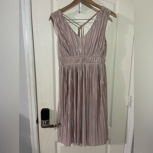 June & Hudson Pink Pleated Maxi Dress